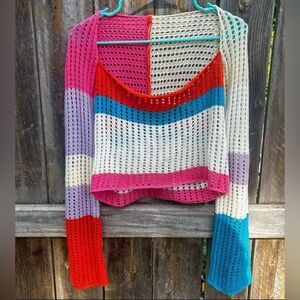 Colorful Crochet Women's Sweater / Cover Up